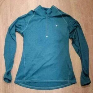 Old Navy Active Go Dry Half Zip Athletic Pull Over Workout Top Blue/Teal Size Sm